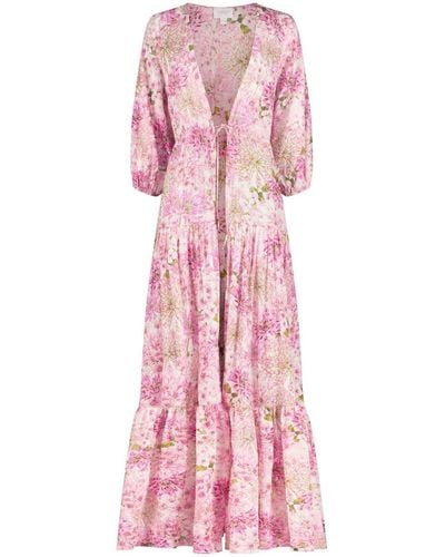 Giambattista Valli Saint Rémy Zijden Maxi-jurk - Roze