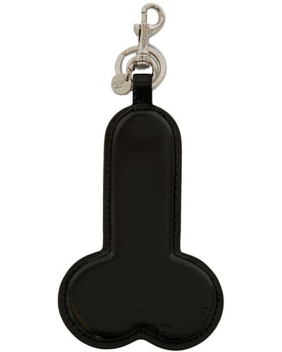 JW Anderson Debossed-logo Leather Keyring - Black