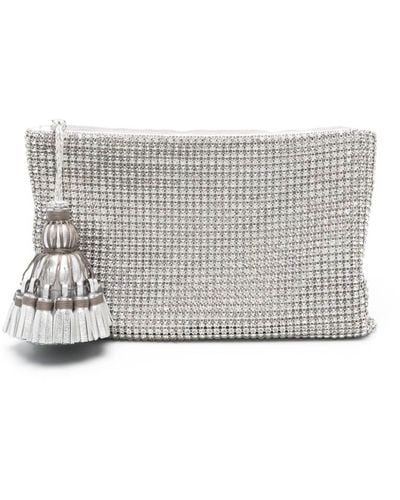 Anya Hindmarch Georgiana Clutch mit Kristallen - Grau