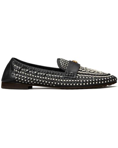 Tory Burch Mocasines con placa del logo - Negro