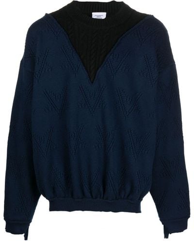Vetements Distressed-effect Merino Sweater - Blue