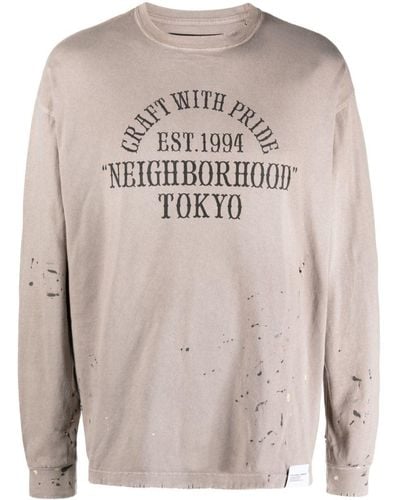 Neighborhood Damage Distressed Sweatshirt - Grey