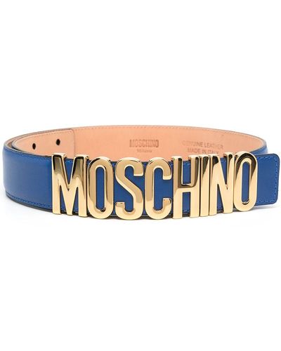 Moschino ロゴプレート ベルト - ブルー