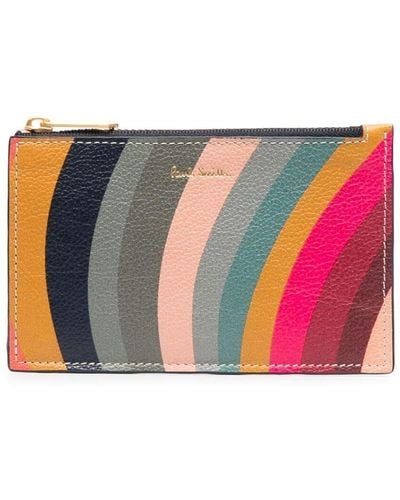 Paul Smith Swirl Zipped Leather Wallet - Multicolour