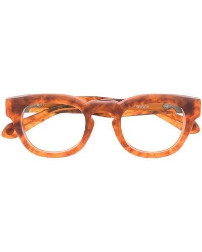 Matsuda Brille mit breitem Gestell - Braun