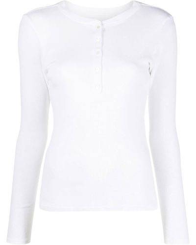 Nili Lotan T-shirt boutonné à manches longues - Blanc