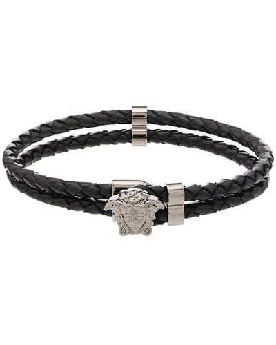 Versace La Medusa leather bracelet - Schwarz