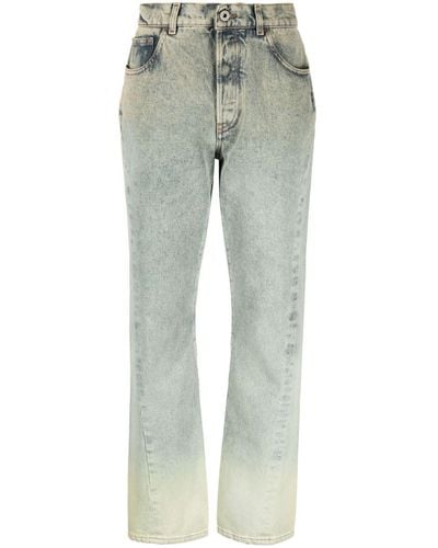 Off-White c/o Virgil Abloh Washed Denim Straight-leg Jeans - Gray