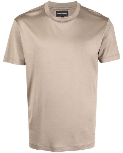 Emporio Armani Short-sleeve Cotton T-shirt - Natural