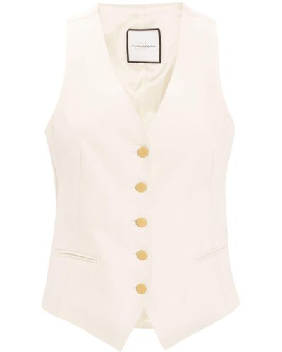 Tagliatore Gaelle Linen Waistcoat - White