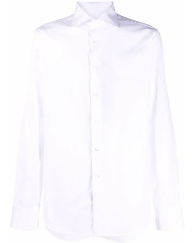 Canali Katoenen Overhemd - Wit