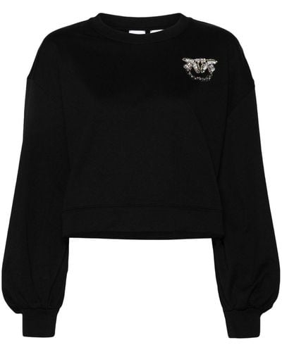 Pinko Love Birds Verfraaide Sweater - Zwart