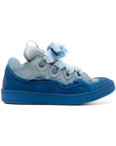 Lanvin Curb Radiant Spray-effect Sneakers - Blue