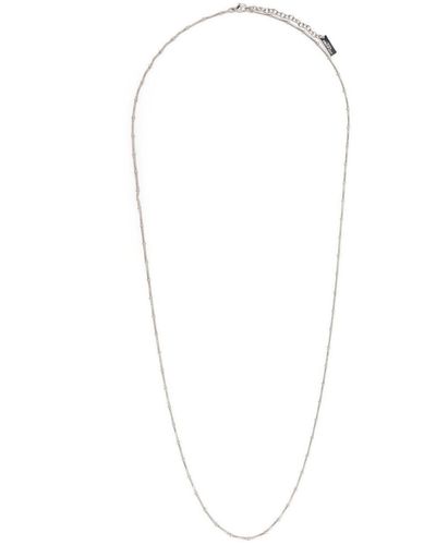 Saint Laurent Versilberte Halskette - Weiß