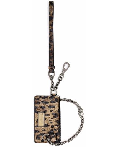 Dolce & Gabbana Leopard-print Leather Card Holder - White