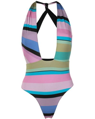 Clube Bossa Welch Plunging Swimsuit - Blue