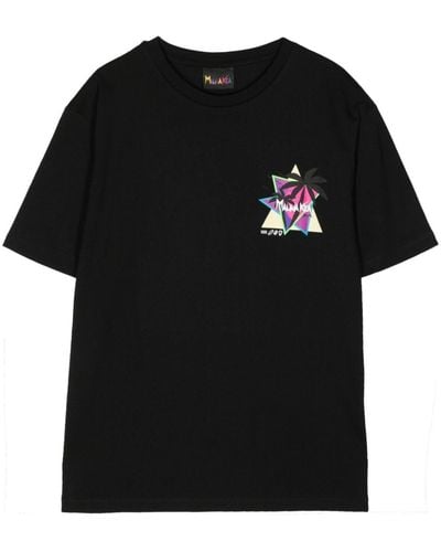 Mauna Kea Sunset Palms Cotton T-shirt - Black