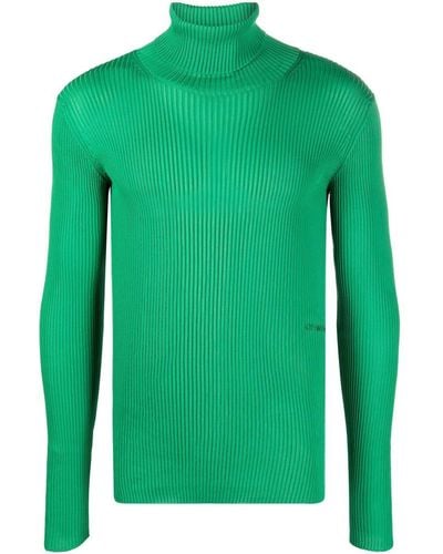 Off-White c/o Virgil Abloh Rib-knit Roll Neck Sweater - Green
