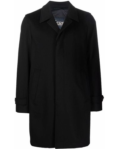 Herno Single-breasted Wool Coat - Black