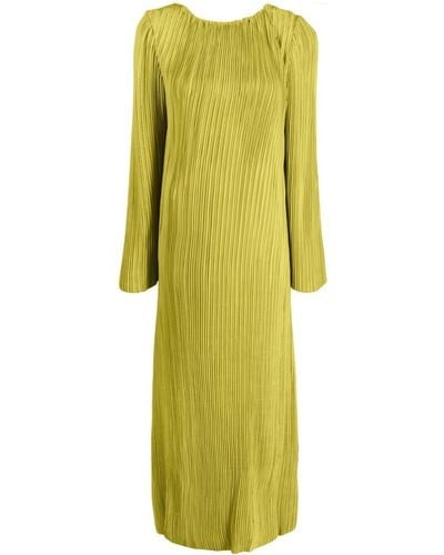 Rachel Gilbert Kiara Pleated Midi Dress - Yellow