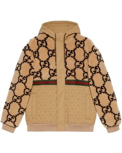 Gucci Faux Fux Hooded Jacket - Brown