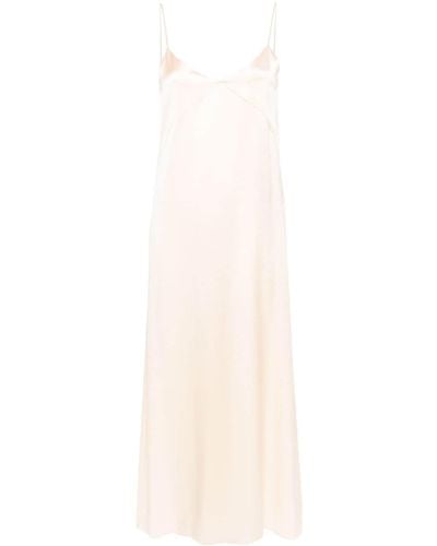 Fabiana Filippi Satin Silk Maxi Dress - White