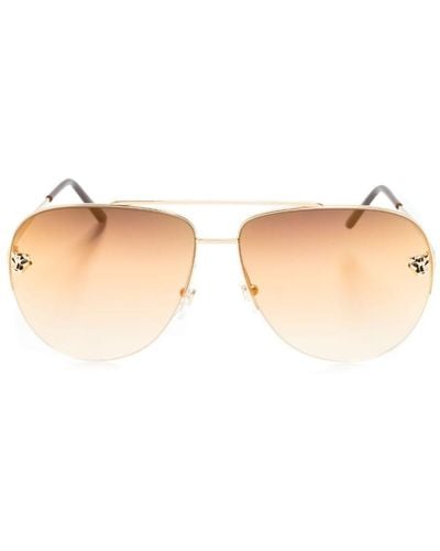 Cartier Panthère Pilot-frame Sunglasses - Natural