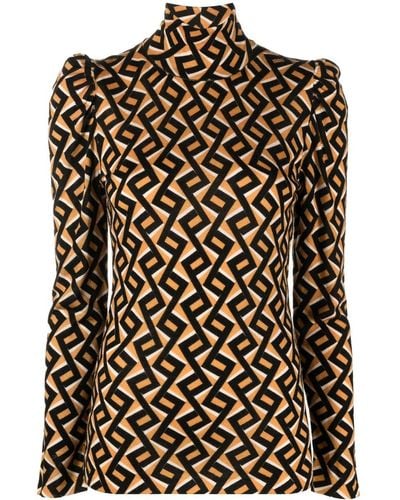 Diane von Furstenberg Pull en laine à motif zigzag - Noir