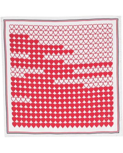 Thom Browne Foulard con stampa - Rosso