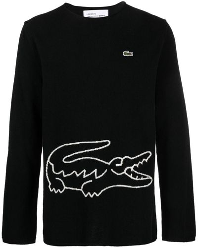 Comme des Garçons X Lacoste Intarsia-knit Logo Sweater - Black