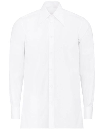 Maison Margiela Pointed-collar Cotton Shirt - White