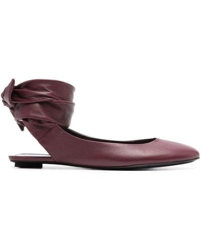The Attico Cloe Leather Ballerina Shoes - Purple