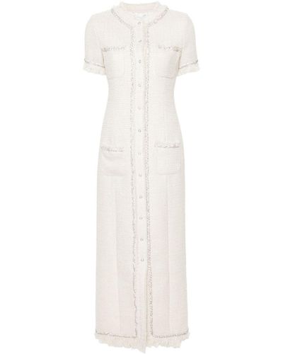 GIUSEPPE DI MORABITO Bouclé Long Shirt Dress - White