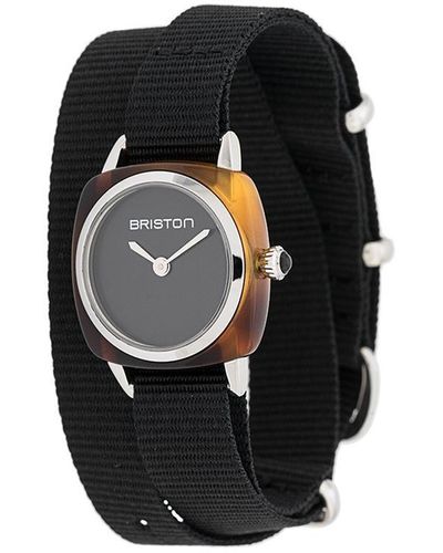 Briston Gewickelte 'Clubmaster' Armbanduhr - Schwarz