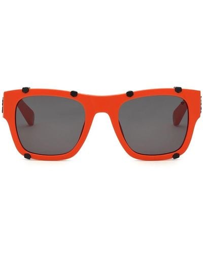 Philipp Plein Icon Hexagon Square-frame Sunglasses - Red