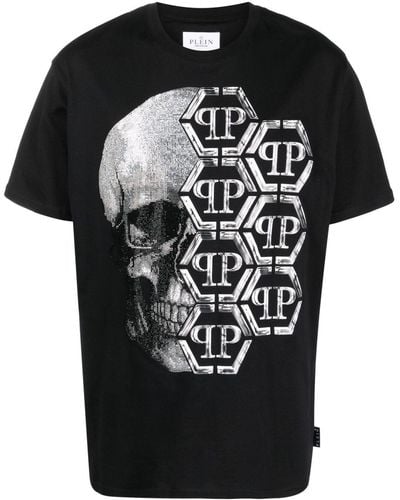 Philipp Plein T-shirt con stampa SS Skull - Nero