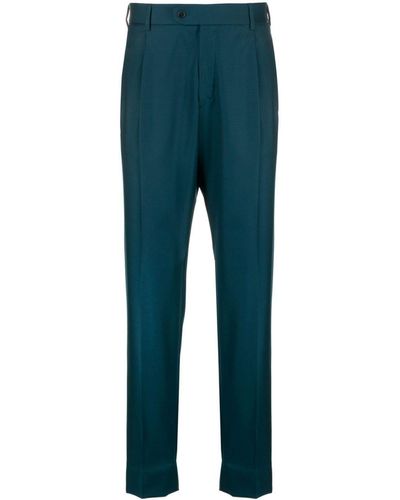 Brioni Pantalon de costume à détails plissés - Bleu