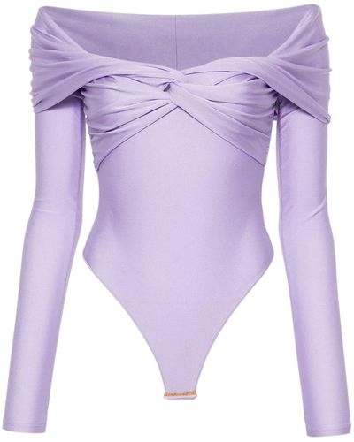 ANDAMANE Kendall Twist-detail Bodysuit - Purple