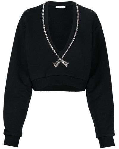 Area Crystal-embellished Cotton Sweatshirt - Black