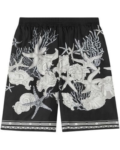 Versace Barocco Sea Silk Shorts - Black