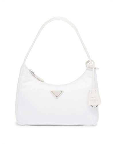 Prada Mini sac à plaque logo - Blanc
