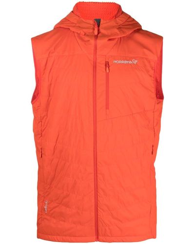 Norrøna Chaleco Lyngen Alpha 90 con capucha - Naranja