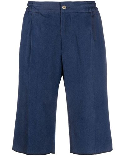Kiton Shorts Met Elastische Tailleband - Blauw