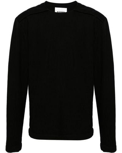 Jil Sander Padded Crew-neck Sweatshirt - Black