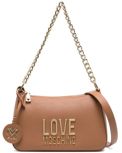 Love Moschino Logo-lettering Faux-leather Bag - Brown