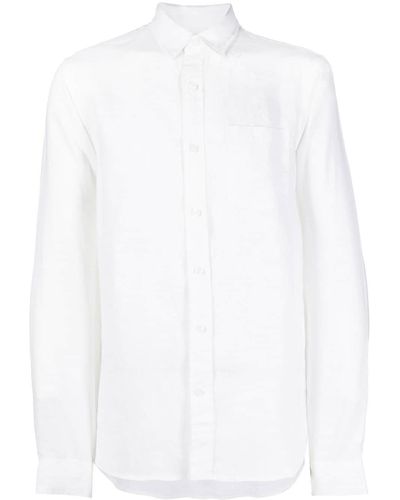 Vince Long-sleeve Linen Shirt - White
