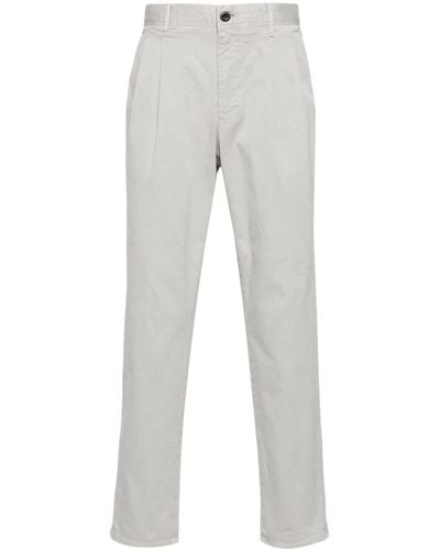 Incotex Tapered-leg cotton chino trousers - Grau