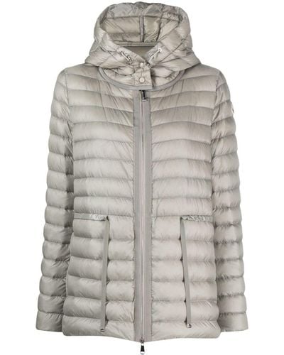 Moncler Raie Hooded Quilted Jacket - Gray