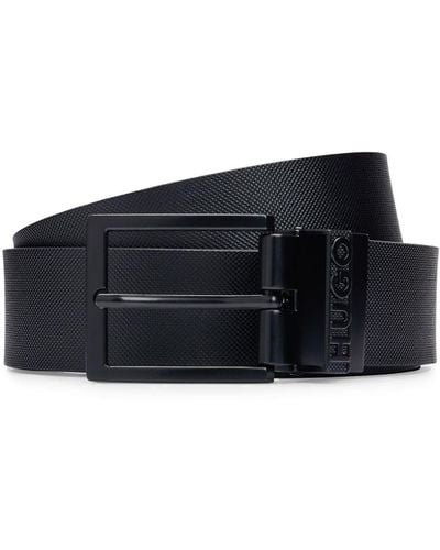 HUGO Buckled Leather Belt - Black