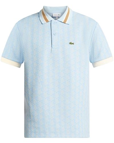 Lacoste Poloshirt aus Monogramm-Jacquard - Blau